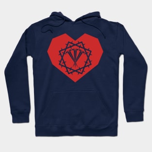 Crown of thorns and crucifixion nails inside the heart Hoodie